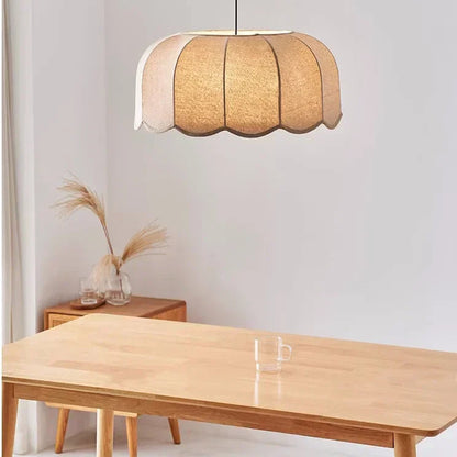 Hoshira Linen Pendant Light – Japandi Wabi-Sabi Ceiling Lamp | Soft Ambient LED Lighting for Modern Interiors