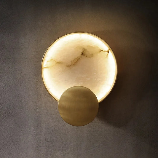 Marble Wall Light – Modern Gold LED Wall Lamp | Luxury Ambient Lighting | Contemporary Stone Interior Feature