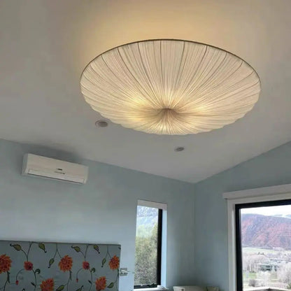 Aethera Ceiling Light – Wabi-Sabi Fabric LED Pendant | Minimalist Floating Disc Lamp for Contemporary Interiors