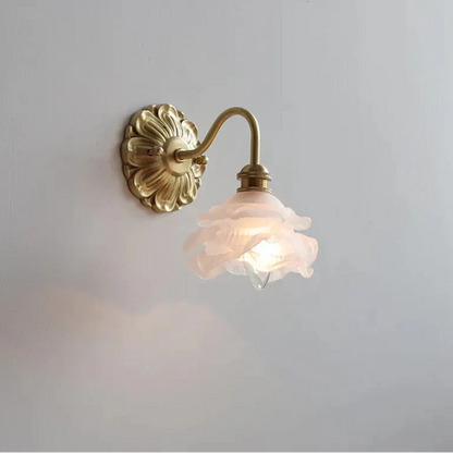 Frosted Glass LED Wall Light with Copper Finish – Modern Luxury Wall Sconce | Elegant Ambient Lighting
