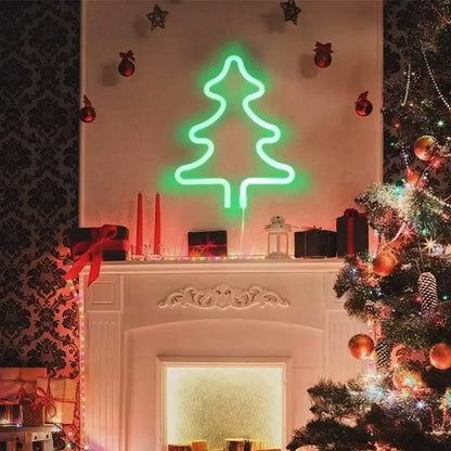 Magical Christmas Neon Light – Reindeer, Stocking & Christmas Tree LED Decoration