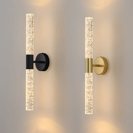 LumiGlas – Luxuriöse LED-Wandleuchte mit Kristall-Bubble-Stab-Leuchtezauber