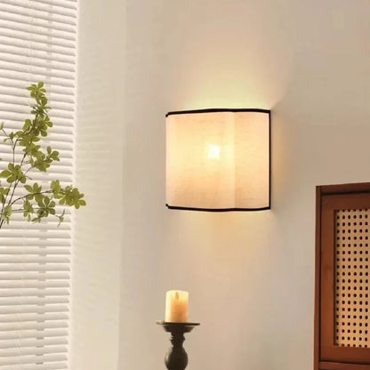 French Linen Wall Light – Cream Fabric LED Wall Sconce | Elegant Ambient Interior Lighting