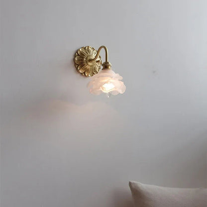 Frosted Glass LED Wall Light with Copper Finish – Modern Luxury Wall Sconce | Elegant Ambient Lighting