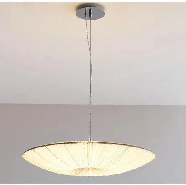 Aethera Ceiling Light – Wabi-Sabi Fabric LED Pendant | Minimalist Floating Disc Lamp for Contemporary Interiors