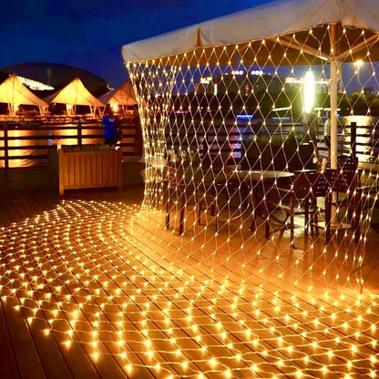 LumiGrid Net LED Lights – Decorative Mesh Fairy Lights | 8 Lighting Modes | Indoor & Outdoor Celebration Lighting