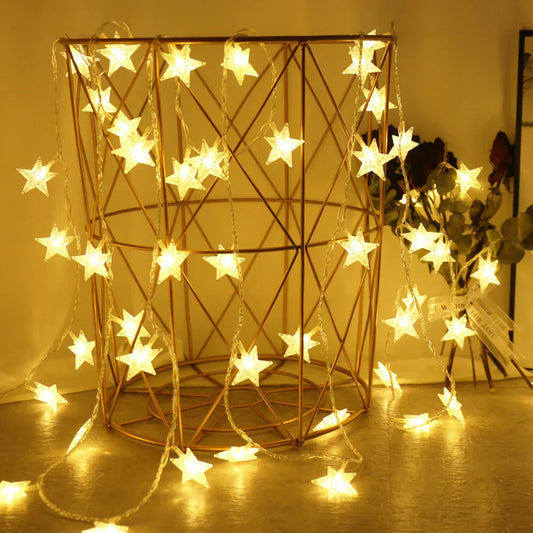 StellaGlow LED Star String Lights – Battery-Powered Decorative Fairy Lights for Indoor & Outdoor Use