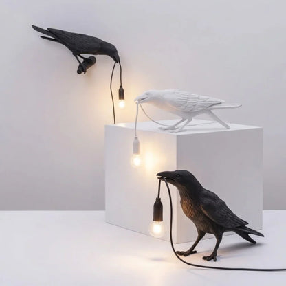 Modern Lucky Bird Resin Table Lamp – Creative LED Decorative Light | Contemporary Bedside Lamp | Designer Home Accent