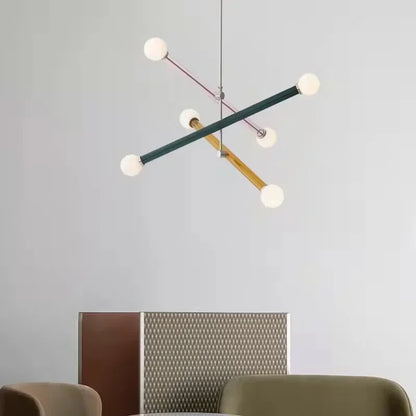 ArtGlow Modern Colorful Chandelier – Art Deco Glass & Acrylic Pendant Light for Contemporary Interiors