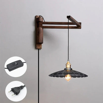 Hinoki Swing Wall Light – Japanese Wooden Wall Lamp | Adjustable Nordic Reading & Ambient Lighting