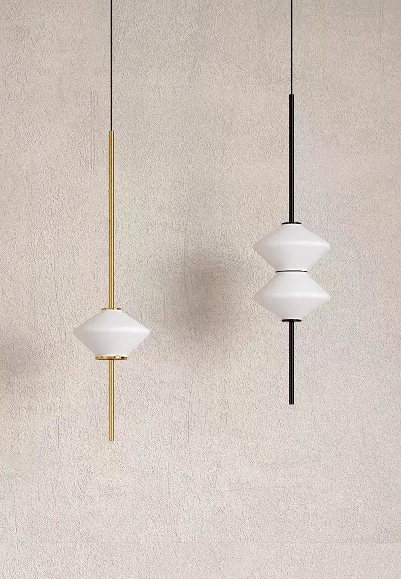 Modern White Glass Pendant Light – Adjustable LED Hanging Ceiling Fixture | Contemporary Globe Chandelier | Elegant Home Lighting