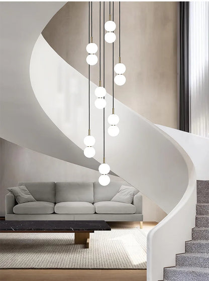 Nordic Globe Pendant Light – Double Glass LED Ceiling Lamp | Scandinavian Designer Lighting | Elegant Dining Room Feature