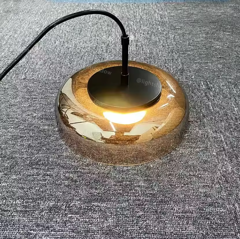 Solara Brass Pendant Light – Modern Glass LED Hanging Lamp | Elegant Ambient Interior Lighting