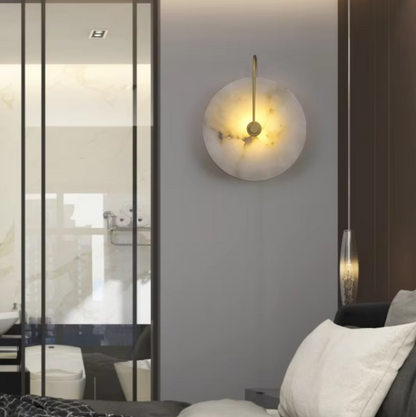 Luna Alabaster LED Wall Light – Luxury Stone Effect Sconce | Modern Ambient Lighting