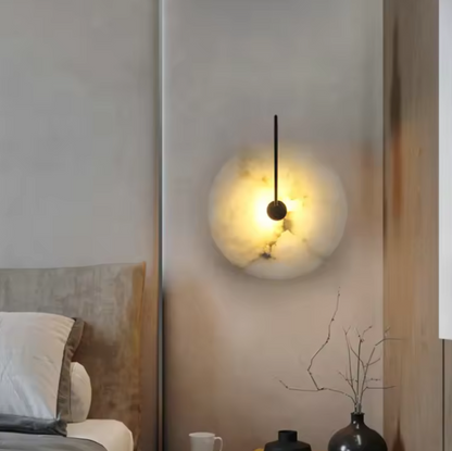 Luna Alabaster LED Wall Light – Luxury Stone Effect Sconce | Modern Ambient Lighting