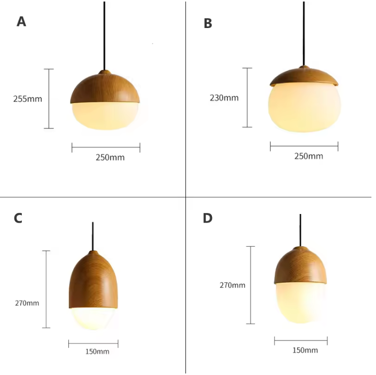 Castanea Pendant Light – Natural Wood-Inspired Hanging Lamp | Elegant Modern Interior Lighting