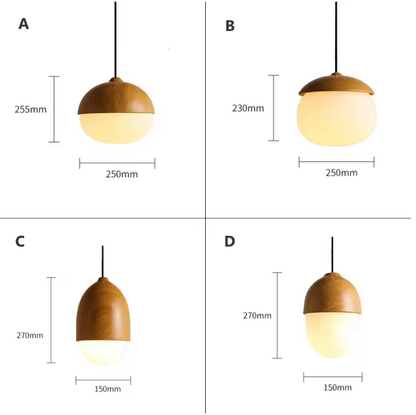 Castanea Pendant Light – Natural Wood-Inspired Hanging Lamp | Elegant Modern Interior Lighting