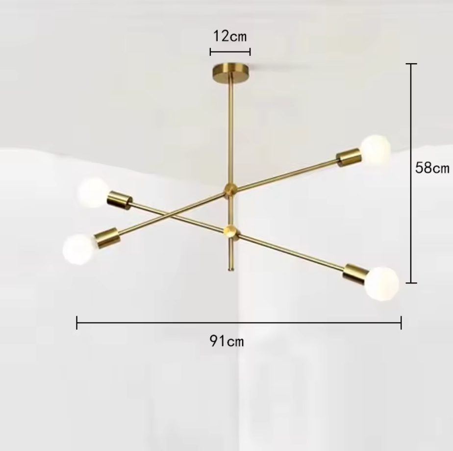 Luccero Sputnik Chandelier – Mid-Century Modern Ceiling Light | Industrial Designer Pendant for Contemporary Interiors