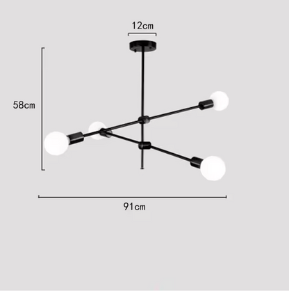 Luccero Sputnik Chandelier – Mid-Century Modern Ceiling Light | Industrial Designer Pendant for Contemporary Interiors