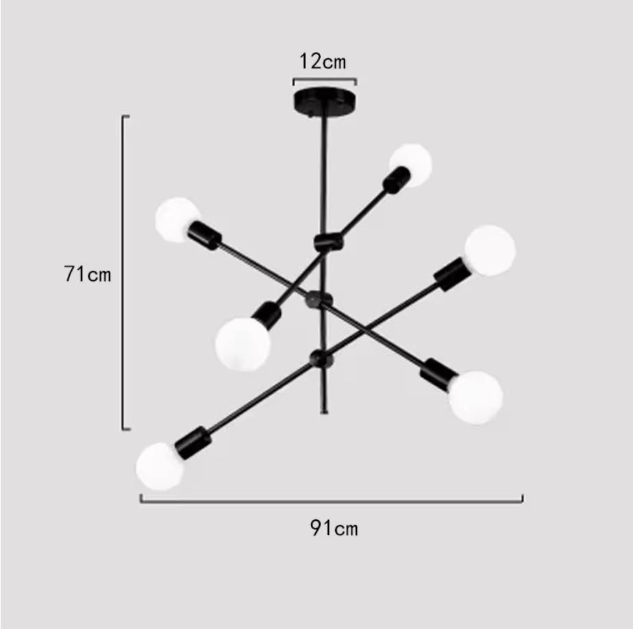 Luccero Sputnik Chandelier – Mid-Century Modern Ceiling Light | Industrial Designer Pendant for Contemporary Interiors