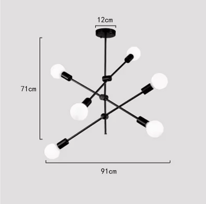 Luccero Sputnik Chandelier – Mid-Century Modern Ceiling Light | Industrial Designer Pendant for Contemporary Interiors