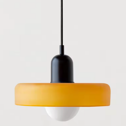 Bauhaus Stained Glass Pendant Light – Modern Artistic Hanging Lamp | Retro Designer Interior Lighting