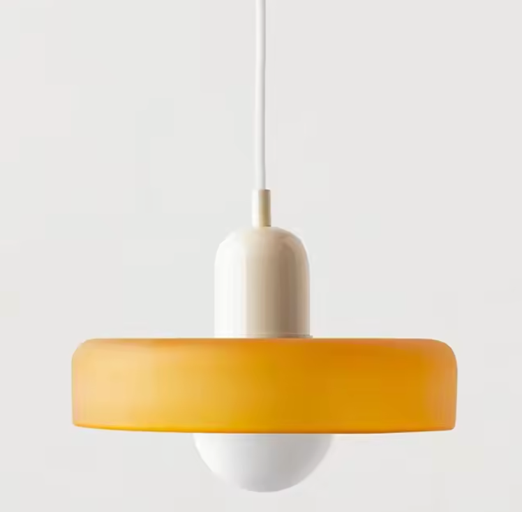 Bauhaus Stained Glass Pendant Light – Modern Artistic Hanging Lamp | Retro Designer Interior Lighting