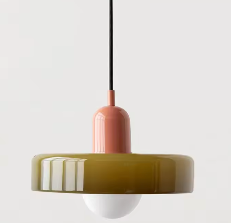 Bauhaus Stained Glass Pendant Light – Modern Artistic Hanging Lamp | Retro Designer Interior Lighting
