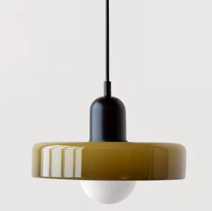 Bauhaus Stained Glass Pendant Light – Modern Artistic Hanging Lamp | Retro Designer Interior Lighting