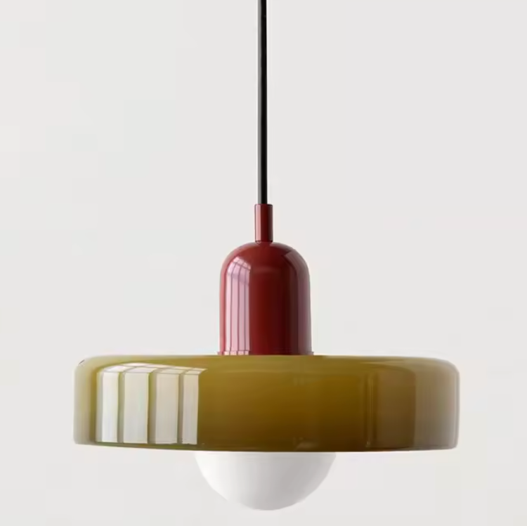 Bauhaus Stained Glass Pendant Light – Modern Artistic Hanging Lamp | Retro Designer Interior Lighting