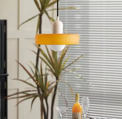 Bauhaus Stained Glass Pendant Light – Modern Artistic Hanging Lamp | Retro Designer Interior Lighting