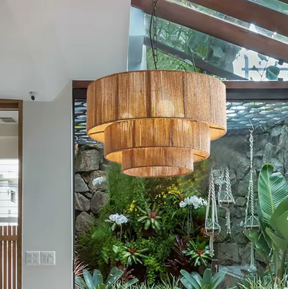 Mizora Rope Pendant Light – Rustic Natural Fibre Hanging Lamp | Modern Organic Ceiling Lighting