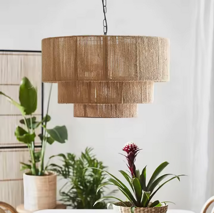 Mizora Rope Pendant Light – Rustic Natural Fibre Hanging Lamp | Modern Organic Ceiling Lighting