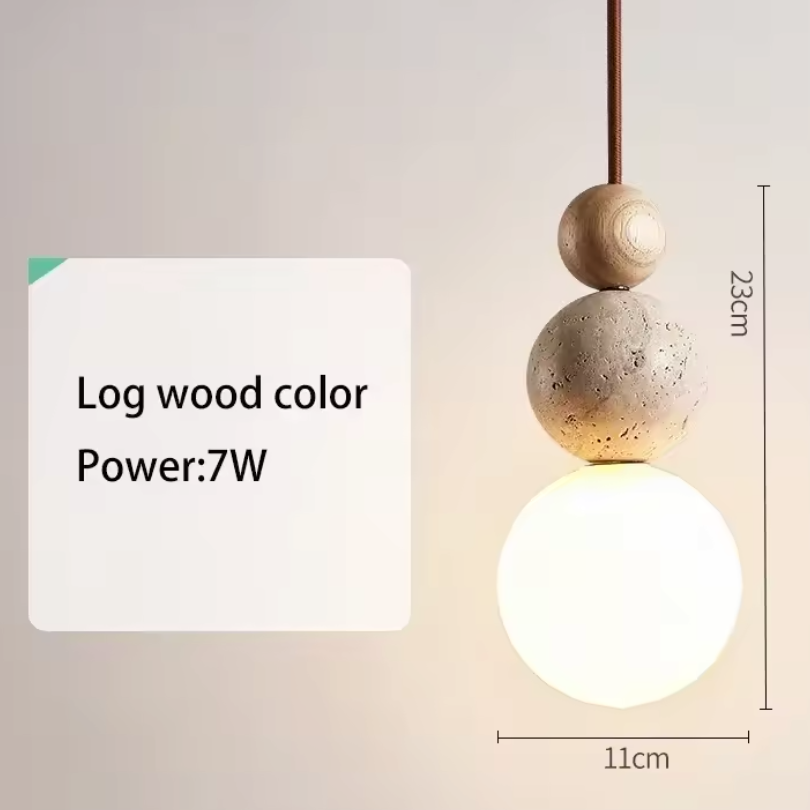 Travertine Stone Pendant Light – Natural Lava Rock Hanging Lamp | Modern Rustic Interior Lighting