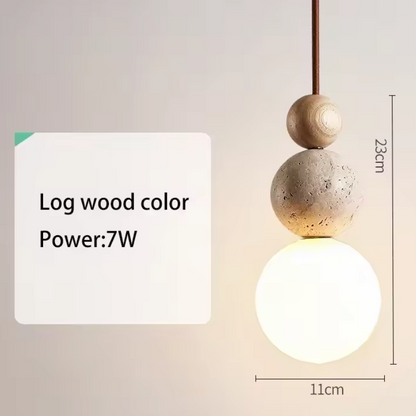 Travertine Stone Pendant Light – Natural Lava Rock Hanging Lamp | Modern Rustic Interior Lighting