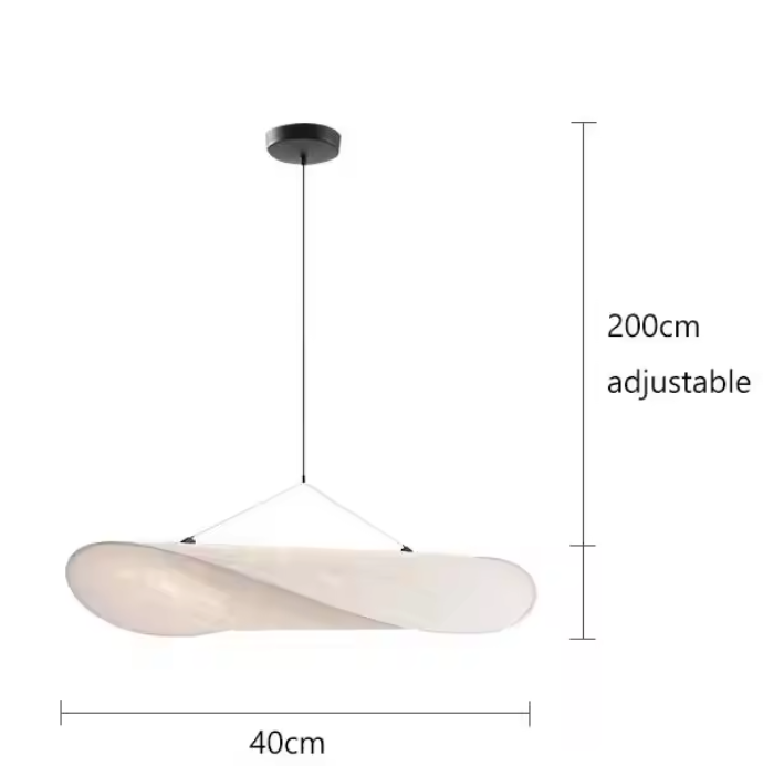 Akari Japandi Silk Chandelier – Luxury Fabric Pendant Light | Minimalist Japanese Scandinavian Ceiling Lamp