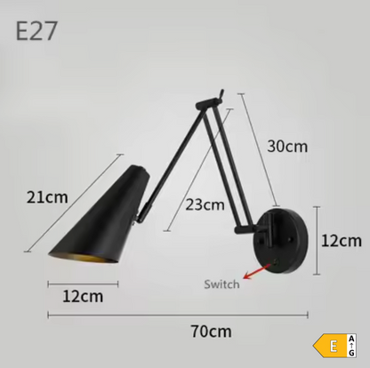 FlexArm LED Wall Light – Adjustable Swing Arm Lamp | Modern Reading Light | Contemporary Interior Lighting