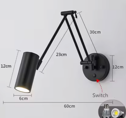 FlexArm LED Wall Light – Adjustable Swing Arm Lamp | Modern Reading Light | Contemporary Interior Lighting