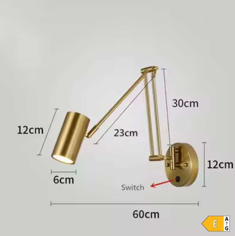 FlexArm LED Wall Light – Adjustable Swing Arm Lamp | Modern Reading Light | Contemporary Interior Lighting