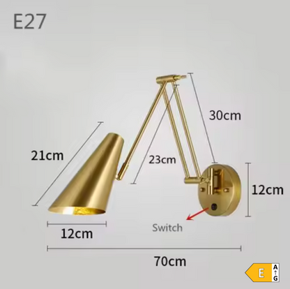 FlexArm LED Wall Light – Adjustable Swing Arm Lamp | Modern Reading Light | Contemporary Interior Lighting
