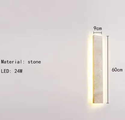 Lumora Stone Wall Light – Natural Stone LED Wall Lamp | Modern Architectural Lighting | Contemporary Interior Elegance