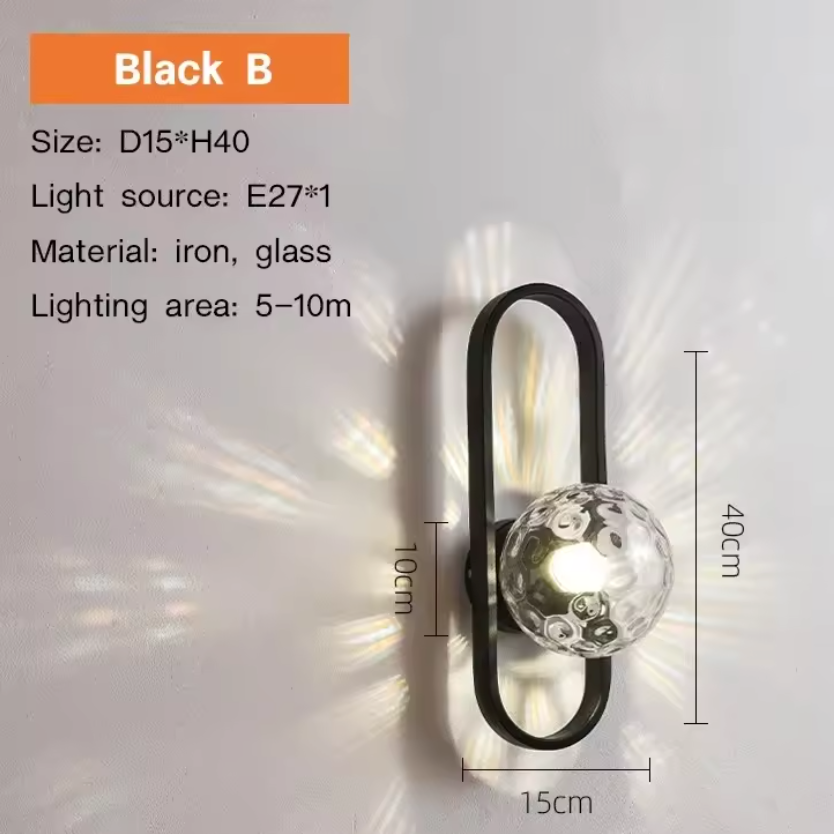 Camille Glass Wall Light – Modern LED Wall Lamp | Elegant Ambient Lighting | Contemporary Interior Décor