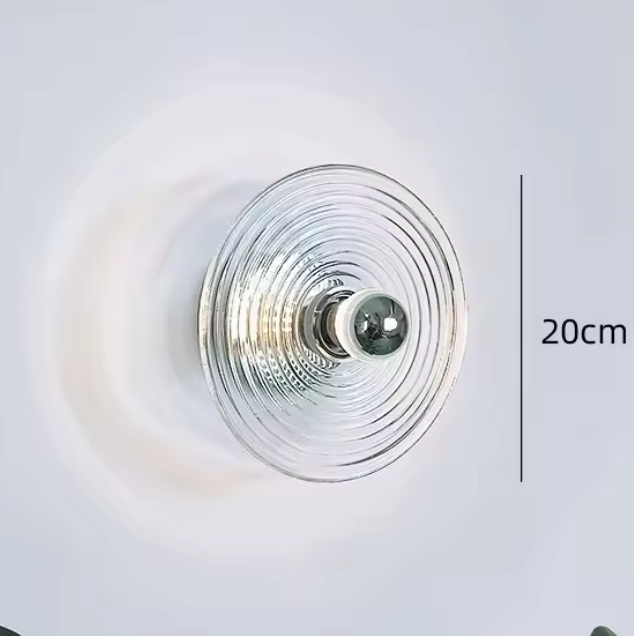 Riviera Glass Wall Light – Vintage-Inspired LED Wall Lamp | Ripple Glass Ambient Lighting | Timeless Interior Elegance
