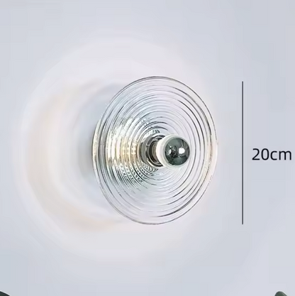 Riviera Glass Wall Light – Vintage-Inspired LED Wall Lamp | Ripple Glass Ambient Lighting | Timeless Interior Elegance