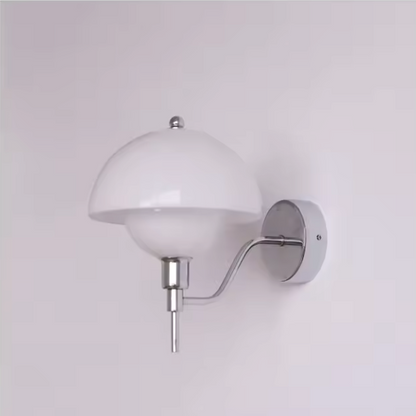 Mushroom Glow Wall Light – Organic Glass Sconce | Nordic Cream Accent Lighting