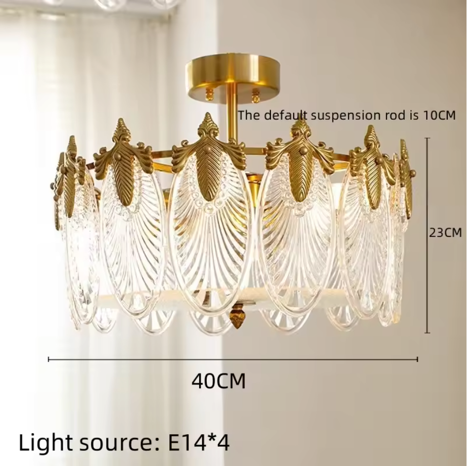 Decorative Round Glass Chandelier – Elegant Modern Ceiling Light | Luxury Living & Dining Room Lighting