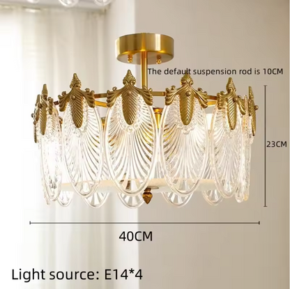 Decorative Round Glass Chandelier – Elegant Modern Ceiling Light | Luxury Living & Dining Room Lighting