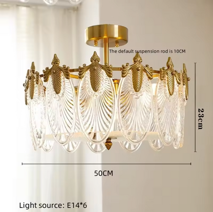 Decorative Round Glass Chandelier – Elegant Modern Ceiling Light | Luxury Living & Dining Room Lighting