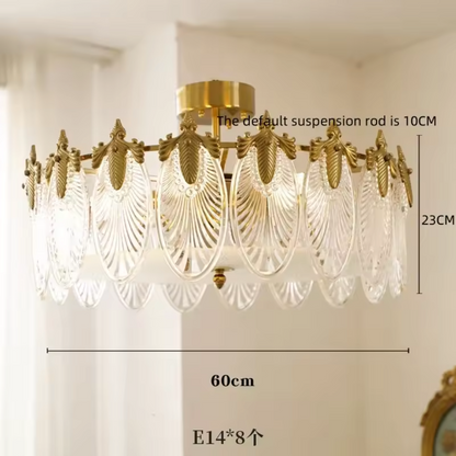 Decorative Round Glass Chandelier – Elegant Modern Ceiling Light | Luxury Living & Dining Room Lighting