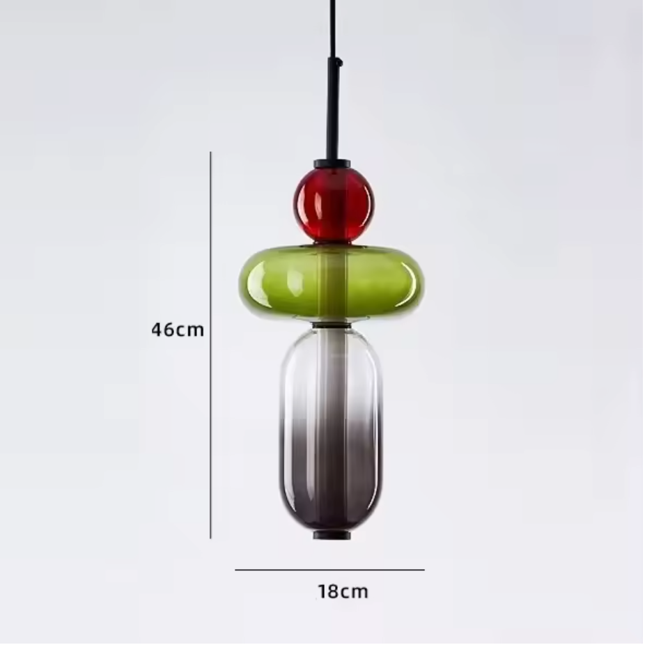 Candied Glass Pendant Light – Colourful Modern Hanging Lamp | Artistic Contemporary Ceiling Lighting